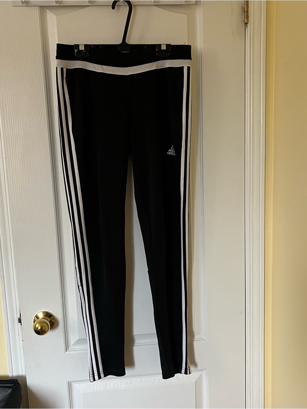 adidas Black Joggers with White Side Stripes
